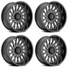 Set 4 22" Fittipaldi Offroad FA08MBDT Black Machined Dark Tint 22x12 8x180 -44mm