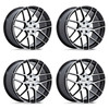 Set 4 22" TSW TW002 Lasarthe Gloss Black Machined 22x10.5 Wheels 5x112 38mm Rims