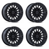 Set 4 17" KMC KM552 IMS Matte Black Gloss Black Lip 17x8.5 Wheels 6x5.5 -10mm