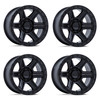 Set 4 18" KMC KM551 Outrun Matte Black Gloss Black Lip 18x9 Wheels 6x5.5 18mm