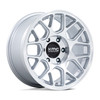 17" KMC KM730 Hatchet Gloss Silver Machined Face 17x8.5 5x5 -10mm Lifted Wheel