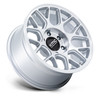 Set 4 17" KMC KM730 Hatchet Gloss Silver Machined Face 17x8.5 Wheels 5x5 -10mm