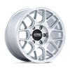 17" KMC Km730 Hatchet Gloss Silver Machined Face 17x8.5 6x5.5 -10mm Lifted Wheel