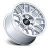 17" KMC Km730 Hatchet Gloss Silver Machined Face 17x8.5 6x5.5 -10mm Lifted Wheel