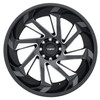 24" Tuff T1B 24x14 Gloss Black W/ Milled Spokes 6x5.5 Wheel -72mm Rim