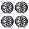 Set 4 20" Niche 1PC NC277 Calabria 5 Gloss Black Machined 20x9 Wheels 5x112 20mm
