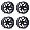 Set 4 20" Fuel 1PC Flux Gloss Black 20x10 Wheels 8x6.5 -18mm Lifted Truck Rims