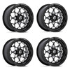 Set 4 15" Fuel UTV FV400 Scepter UTV Gloss Black Milled 15x7 Wheels 4x156 10mm