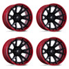 Set 4 Fuel FC402 Catalyst 24x12 6x135 Matte Black Candy Red Lip Wheels 24" -44mm