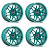 Set 4 18" Motegi MR158 Tsubaki Hokkaido Green Machined Lip 18x9.5 5x112 35mm