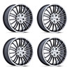 Set 4 17" Petrol PE001 P1D Gloss Black Machined Face 17x8 Wheels 5x112 40mm Rims