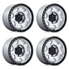 Set 4 17" Black Rhino BR018 Voyager Silver Machined Black Lip 17x8.5 6x5.5 -10mm