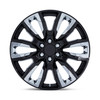 22" Performance Replicas PR225 Gloss Black Chrome Accents 22x9 Wheel 6x5.5 28mm