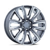 24" Performance Replicas PR225 Gunmetal Machined Chrome Accents 24x10 6x5.5 31mm