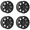 Set 4 17" Pro Comp PA5 Torq Flat Black 17x9 Wheels 5x5 -6mm Lifted Truck Rims