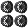 Set 4 17" Pro Comp PA44 Syndrome Satin Black 17x9 Wheels 6x5.5 -6mm Lifted Rims