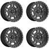 Set 4 16" Pro Comp PA29 La Paz Satin Black 16x8 Wheels 6x5.5 0mm Truck Rims