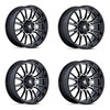 Set 4 15" MSA Offroad Wheels M51 Thunderlips Black Machined 15x7 5x4.5 10mm Rims