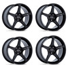 Set 4 17" Motegi MR159 Battle V Blackbird Metallic 17x8.5 Wheels 5x4.5 45mm Rims