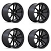 Set 4 Rotiform R194 BTL 21x9 5x120 Black Cap Inside Spoke Details Rims 21" 15mm