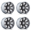 Set 4 Fuel FC403 Burn 22x12 6x5.5 Platinum Chrome Lip 22" -44mm Lifted Wheels