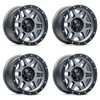 Set 4 17" Pro Comp PA41 Phaser Matte Graphite Black Lip 17x9 Wheels 5x5 -6mm Rim