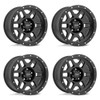 Set 4 Pro Comp PA41 Phaser 17x9 6x5.5 Satin Black Wheels 17" -6mm Lifted Rims