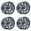 Set 4 17" Pro Comp PA5 Torq Graphite With Black Lip 17x8 Wheels 6x5.5 0mm Rims