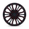 26" Performance Replicas PR223 Gloss Black Milled Red 26x10 Wheel 6x5.5 28mm Rim