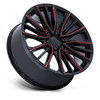 22" Performance Replicas PR223 Gloss Black Milled Red 22x9 Wheel 6x5.5 28mm Rim