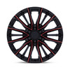 Set 4 22" Performance Replicas PR223 Gloss Black Milled Red 22x9 6x5.5 28mm Rims