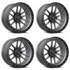 Set 4 22" Lock Offroad Krawler Matte Grey Matte Black Ring 22x10 8x170 -18mm