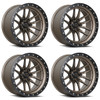 Set 4 22" Lock Offroad Krawler Bronze Matte Black Ring 22x10 Wheels 8x170 -18mm