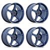 Set 4 18" Motegi MR159 Battle V Obsidian Blue Machined Lip 18x10.5 5x4.5 35mm