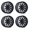 Set 4 22" Niche 1PC NC277 Calabria 5 Matte Black 22x9 Wheels 5x112 20mm Rims