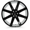 26" Axe Wheels Artemis Gloss Black Milled 26x14 6x135 6x5.5 -76mm Lifted Wheel