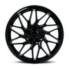 18" Katana Wheels KR09 Glossy Black 18x8 Wheel 5x100 5x4.5 40mm Rim