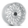 22" Dolce Sesto 22x9.5 6x135 6x5.5 18mm Glossy Sliver Brush Face w Floating Cap