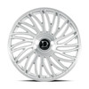 22" Dolce Sesto 22x9.5 6x135 6x5.5 18mm Glossy Sliver Brush Face w Floating Cap