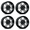Set 4 18" Katana Wheels KR02 Glossy Black 18x8 Wheel 5x100 5x4.5 40mm Rims