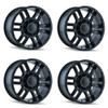 Set 4 17" Ion 179 17x8 Matte Black 6x5.5 Wheels 10mm Rims