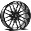 22" Axe Wheels Hades Gloss Black Milled 22x12 Wheel 5x5 5x5.5 -44mm Lifted Rim