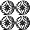 Set 4 22" Axe Wheels Hades Gloss Black Milled 22x12 Wheels 5x5 5x5.5 -44mm Rims