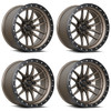 Set 4 17" Lock Offroad Krawler Matte Bronze Matte Black Ring 17x9 6x5.5 1mm Rims