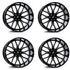 Set 4 22" Axe Wheels AX6.0 Gloss Black Milled 22x12 Wheels 5x5 5x5.5 Truck Rims