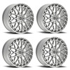 Set 4 20" Motiv 442S Breach Gloss Silver 20x8.5 Wheels 5x4.5 5x120 Rims 40mm