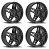 Set 4 16" Motiv 440B Lunar Gloss Black 16x7.5 Wheels 5x4.5 5x120 Rims 40mm