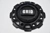 GRID Offroad GD-56-CAP black wheel center cap with silver logo for 5 lug and 6 lug truck and SUV wheels, 7.75 inch replacement hub cap for lifted trucks and off-road wheel setups.