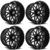 Set 4 20" XF Off-Road XF-211 Gloss Black & Milled Wheels 20x10 8x6.5 8x170 -24mm