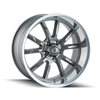 17" Ridler 650 17x7 Grey Polished Lip 5x4.75 Wheel 0mm Rim